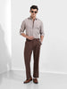 Men's Grey Slim Fit Textured Party Wear Shirt