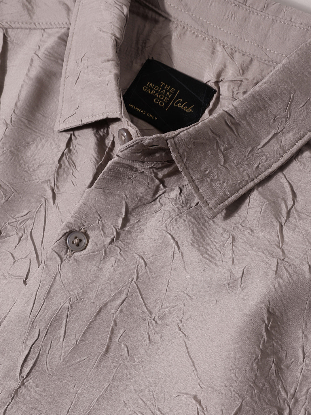Men's Grey Slim Fit Textured Party Wear Shirt
