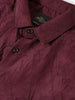 Men's Burgundy Slim Fit Textured Party Wear Shirt