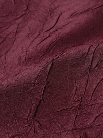 Men's Burgundy Slim Fit Textured Party Wear Shirt