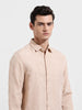 Men's Beige Slim Fit Textured Party Wear Shirt
