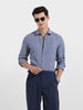 Men's Steel Grey Slim Fit Textured Party Wear Shirt