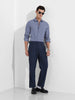 Men's Steel Grey Slim Fit Textured Party Wear Shirt