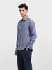 Men's Steel Grey Slim Fit Textured Party Wear Shirt