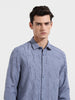 Men's Steel Grey Slim Fit Textured Party Wear Shirt