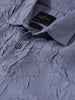 Men's Steel Grey Slim Fit Textured Party Wear Shirt