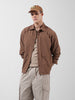 Men's Olive Relaxed Fit Solid Utility Shirt