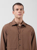 Men's Olive Relaxed Fit Solid Utility Shirt