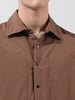 Men's Olive Relaxed Fit Solid Utility Shirt