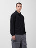 Men's Black Relaxed Fit Solid Utility Shirt