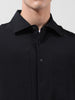 Men's Black Relaxed Fit Solid Utility Shirt