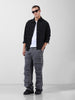 Men's Black Relaxed Fit Solid Utility Shirt