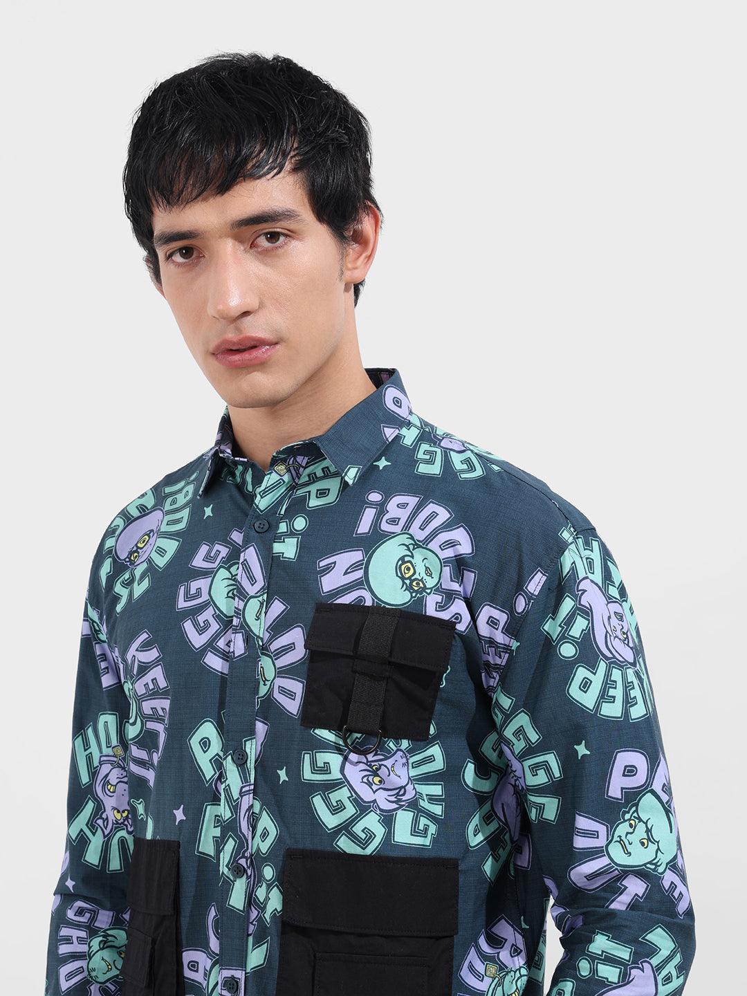 Men's Blue Relaxed Fit  Scooby Doo Character Shirt