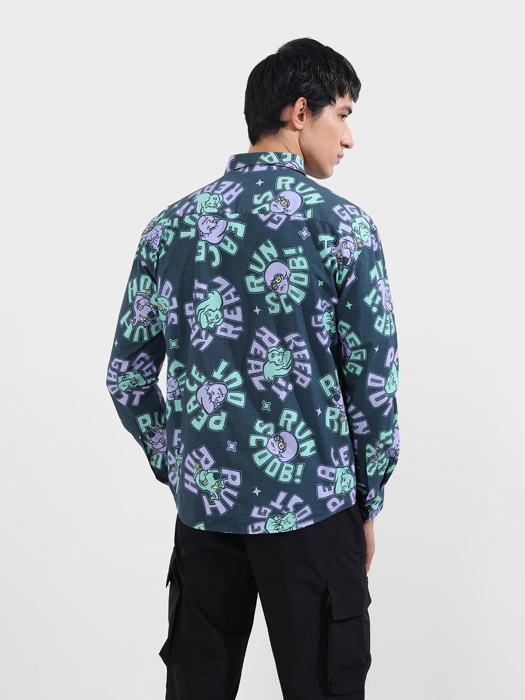 Men's Blue Relaxed Fit  Scooby Doo Character Shirt