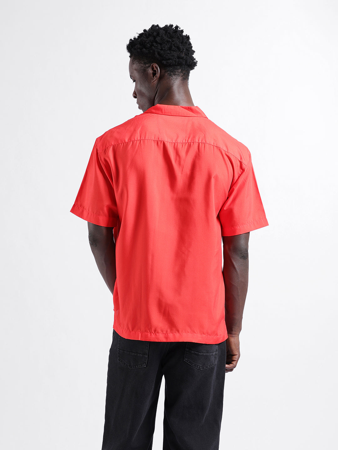Men's Orange Relaxed Fit Character Printed Shirt