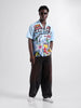 Men's Blue Relaxed Fit Character Printed Shirt