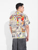 Men's Multicolor Relaxed Fit Superman Character Printed Shirt