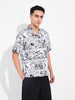 Men's Black Relaxed Fit Character Printed Shirt