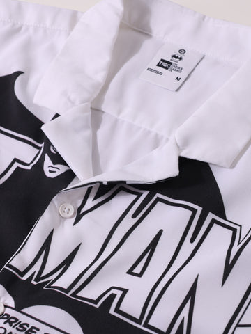 Men's Black Relaxed Fit Character Batman Character Shirt