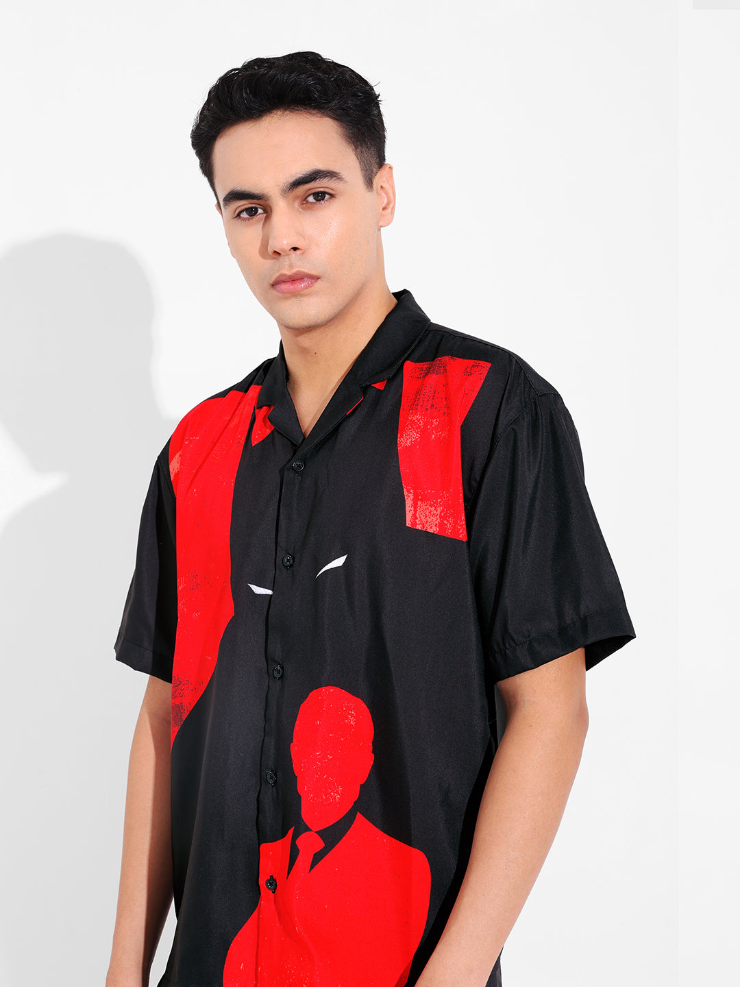 Men's Red Relaxed Fit Batman Character Printed Shirt