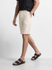 Men's Cream Relaxed Fit Vertical Stripes Casual Shorts