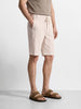 Men's Cream Relaxed Fit Vertical Stripes Casual Shorts