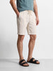 Men's Cream Relaxed Fit Vertical Stripes Casual Shorts