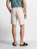 Men's Cream Relaxed Fit Vertical Stripes Casual Shorts
