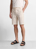 Men's Cream Relaxed Fit Vertical Stripes Casual Shorts