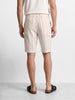 Men's Cream Relaxed Fit Vertical Stripes Casual Shorts