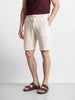 Men's Cream Relaxed Fit Vertical Stripes Casual Shorts