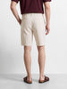 Men's Cream Relaxed Fit Vertical Stripes Casual Shorts