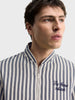 Men's Blue Relaxed Fit Vertical Stripes Casual Jacket