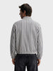 Men's Blue Relaxed Fit Vertical Stripes Casual Jacket