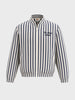 Men's Blue Relaxed Fit Vertical Stripes Casual Jacket