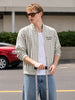 Men's Green Relaxed Fit Vertical Stripes Casual Jacket