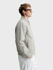Men's Green Relaxed Fit Vertical Stripes Casual Jacket