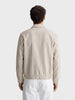 Men's Beige Relaxed Fit Vertical Stripes Casual Jacket