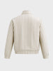 Men's Beige Relaxed Fit Vertical Stripes Casual Jacket