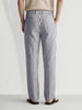 Men's Cream Loose Fit Vertical Stripes Casual Trousers