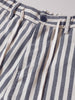 Men's Cream Loose Fit Vertical Stripes Casual Trousers