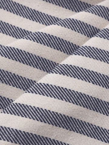 Men's Cream Loose Fit Vertical Stripes Casual Trousers