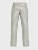 Men's Cream Loose Fit Vertical Stripes Casual Trousers