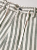 Men's Cream Loose Fit Vertical Stripes Casual Trousers
