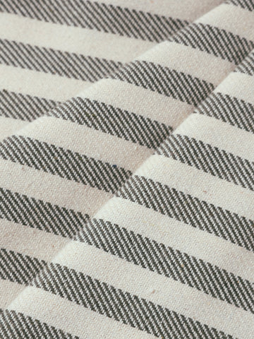Men's Cream Loose Fit Vertical Stripes Casual Trousers