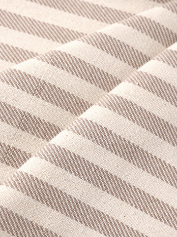 Men's Cream Loose Fit Vertical Stripes Casual Trousers