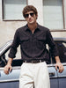 Men's Black Relaxed Fit Striped Casual Shirt