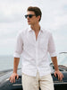 Men's White Regular Fit Solid Casual Shirt