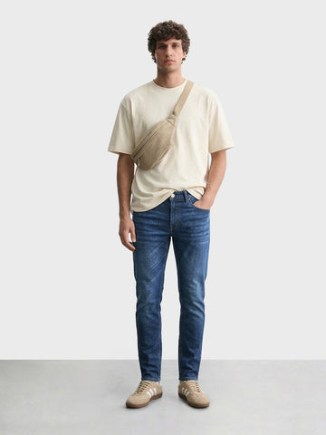 Men's Blue Slim Fit Solid Casual Jeans