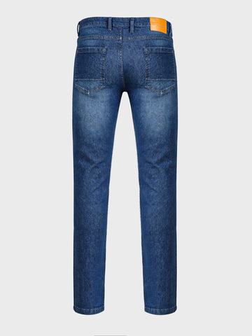 Men's Blue Slim Fit Solid Casual Jeans